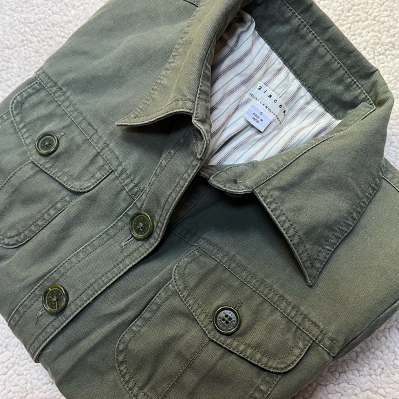 Giacca army green utility military jacket striped lining 100% cotton overcoat - Picture 14 of 16